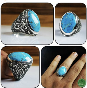 Neyshabour firouzeh ring handmade - Behesht Rings