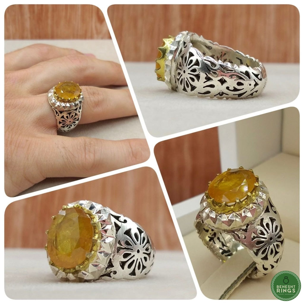 Yellow ruby ring - Behesht Rings